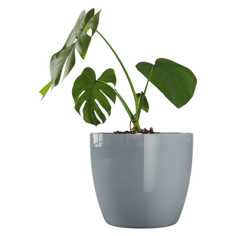 AMALFI - Pack Mayorista X10 Maceteros De Plástico 27x23 cm 9,5 Litros Gris