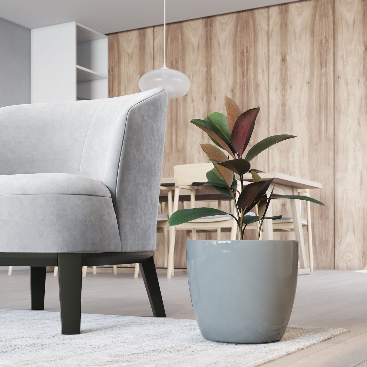 AMALFI - Pack Mayorista X10 Maceteros De Plástico 27x23 cm 9,5 Litros Gris