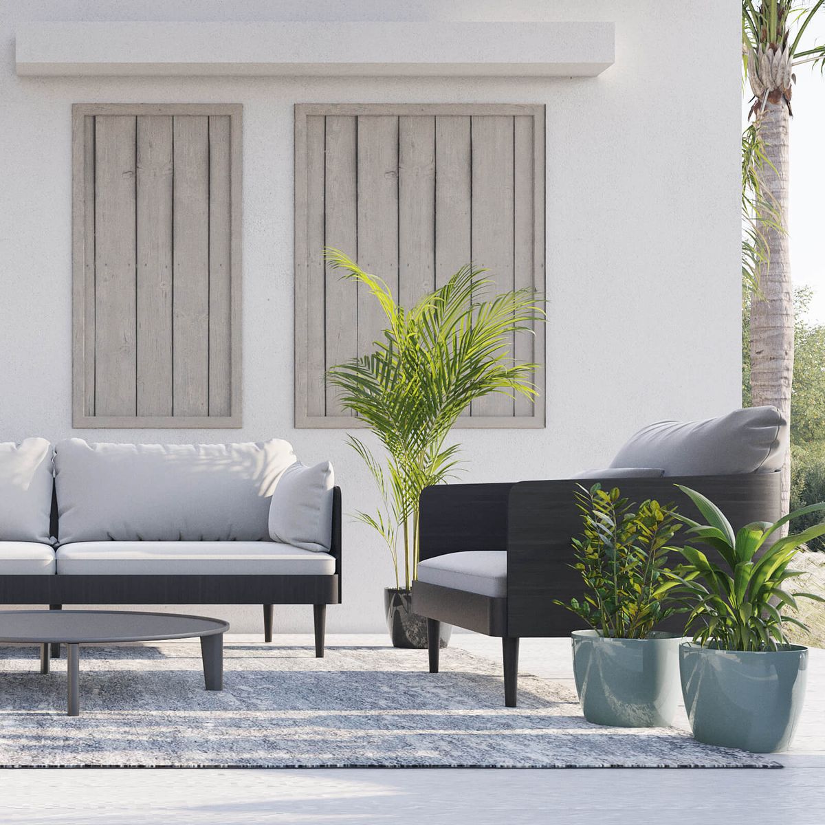 AMALFI - Pack X2 Maceteros De Plástico Premium 27x23 cm 9,5 Litros Gris