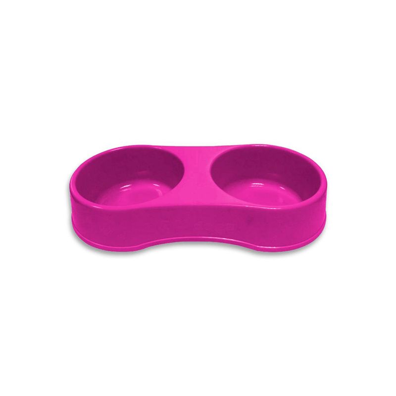 GENERICO - Plato Mascota Doble Redondo Rosado