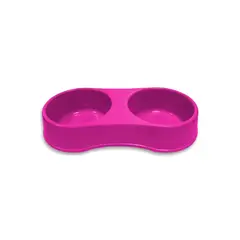 GENERICO - Plato Mascota Doble Redondo Rosado