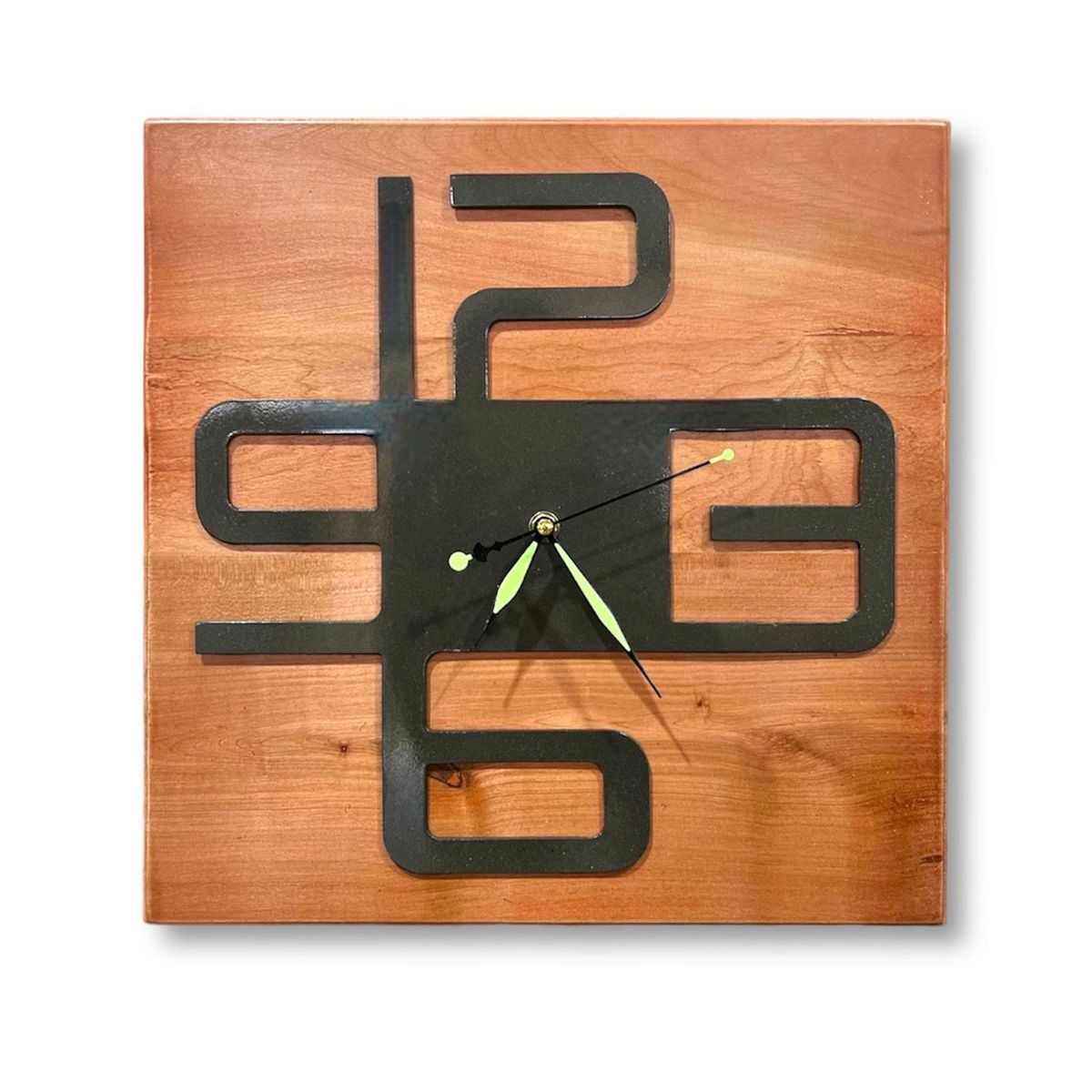 GENERICO - Reloj de Muro Cuadrado en Madera y Fierro RMCL03