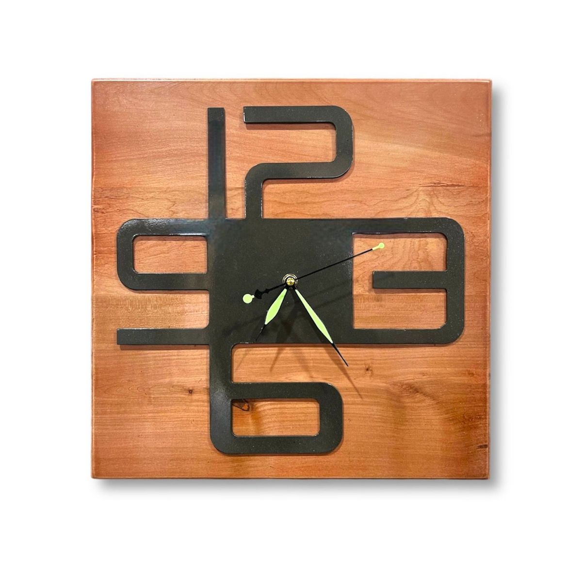 GENERICO - Reloj de Muro Cuadrado en Madera y Fierro RMCL03