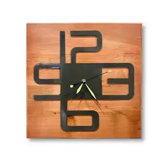 GENERICO - Reloj de Muro Cuadrado en Madera y Fierro RMCL03