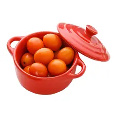 GENERICO - Mini Cacerola Olla De Cerámica Cocotte Rojo 300ml