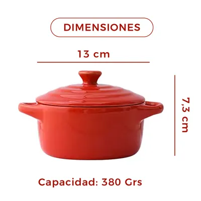 Imagen 2 del producto Mini Cacerola Olla De Cerámica Cocotte Amarillo 300ml