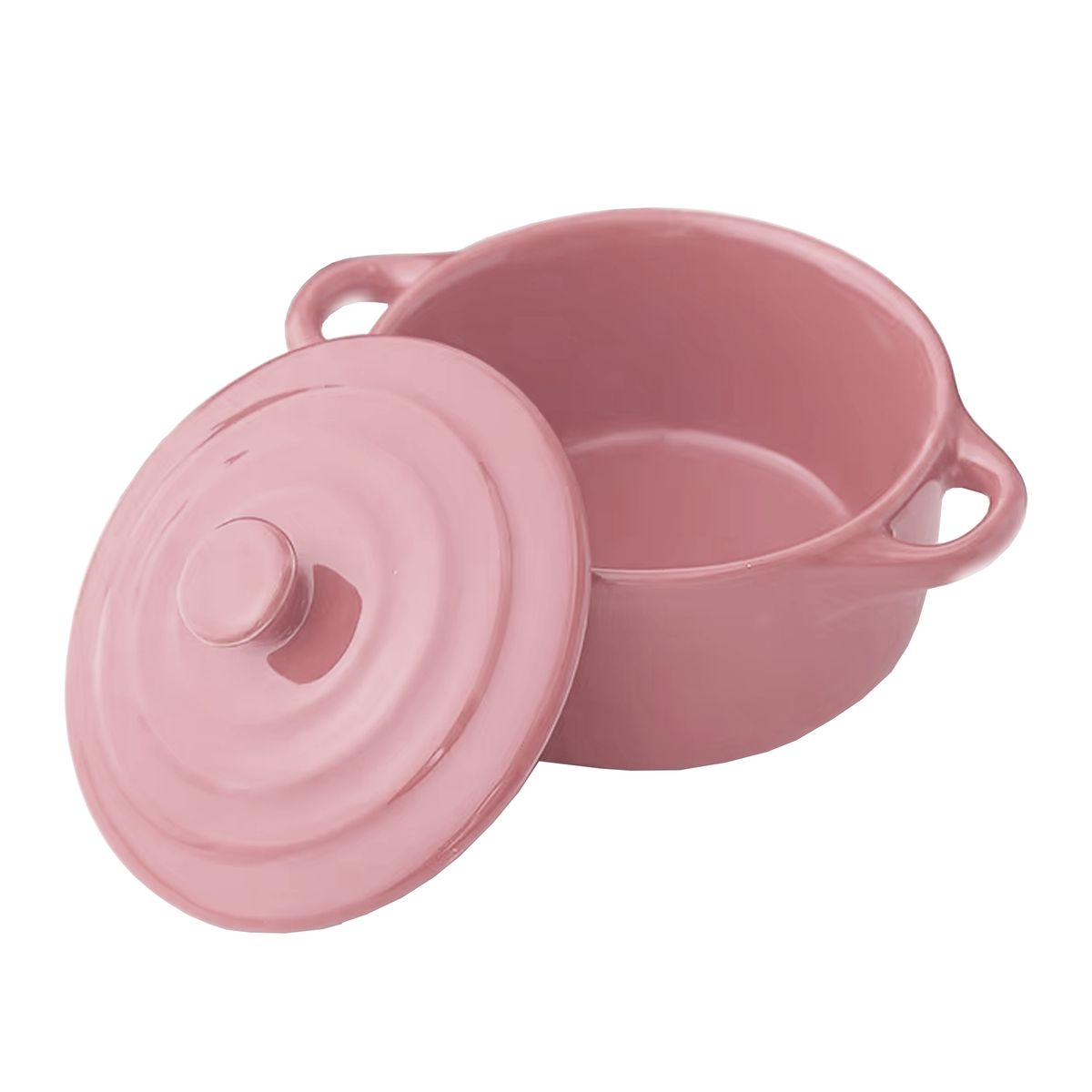 GENERICO - Mini Cacerola Olla De Cerámica Cocotte Rosa 300ml