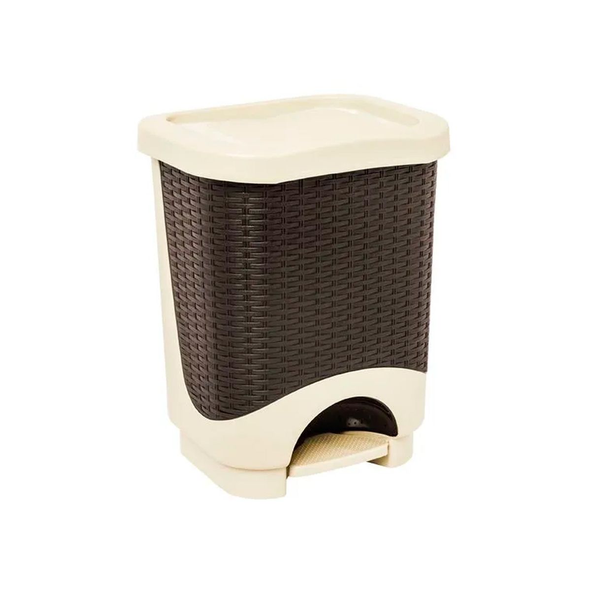 GENERICO - Basurero Dual Ratan 24 Litros Beige