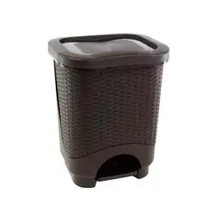 GENERICO - Basurero Dual Ratan 24 Litros Cafe