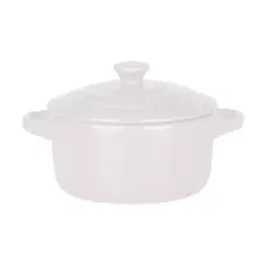 GENERICO - Mini Cacerola Olla De Cerámica Cocotte Blanco 300ml