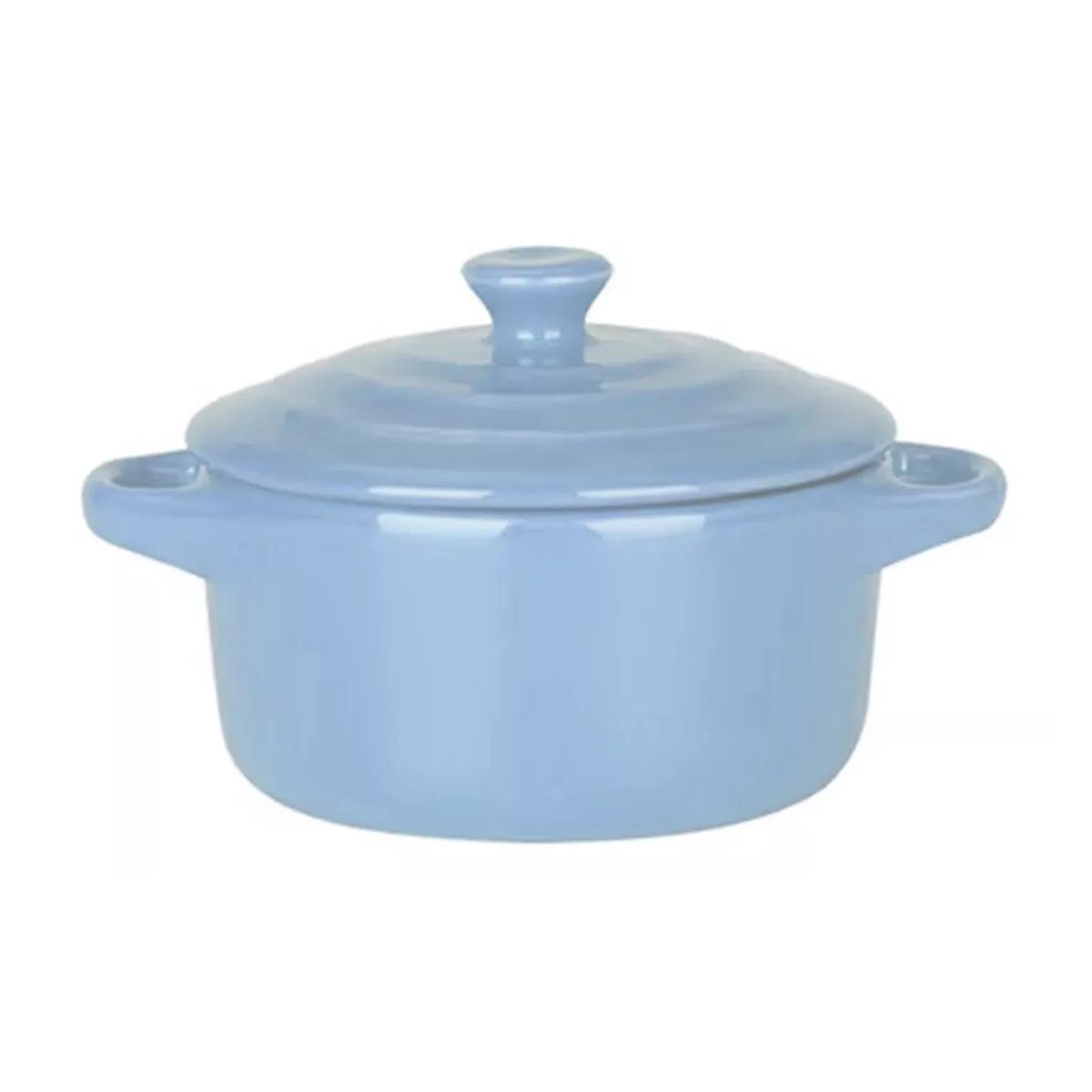 GENERICO - Mini Cacerola Olla De Cerámica Cocotte Celeste Horno 300ml