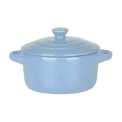 GENERICO - Mini Cacerola Olla De Cerámica Cocotte Celeste 300ml