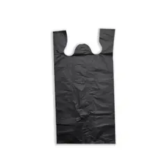 GENERICO - Bolsas Tipo Camiseta Plásticas 30x35cm Negro 500u