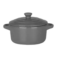 Mini Cacerola Olla De Cerámica Cocotte Azul Marino 300ml