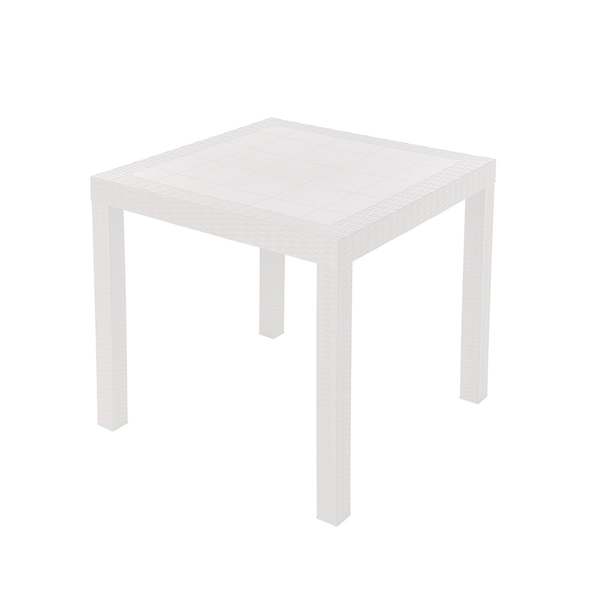 GENERICO - Mesa Ratan Cuadrada 80x80 Blanca