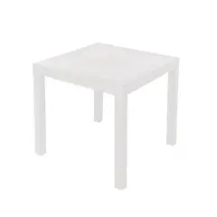 GENERICO - Mesa Ratan Cuadrada 80x80 Blanca
