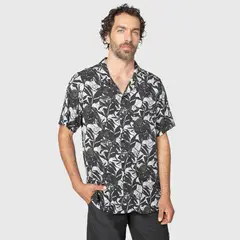 BUBBA - Shirt Viscose Wild Plants Black