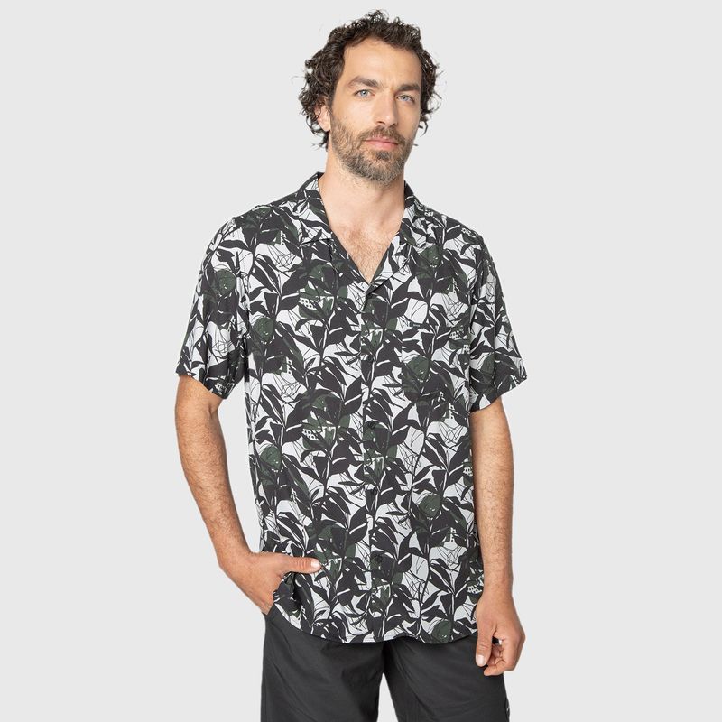 BUBBA - Shirt Viscose Wild Plants Black Bubba