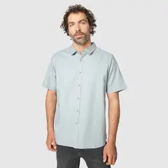 BUBBA - Shirt Linen Blended Light Grey Black
