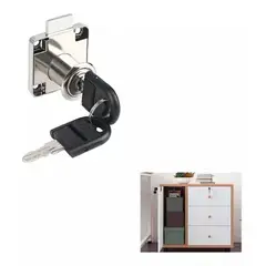 GENERICO - Cerradura Mueble Cajón Chapa Cuadrada Cilindro 19mm 1un