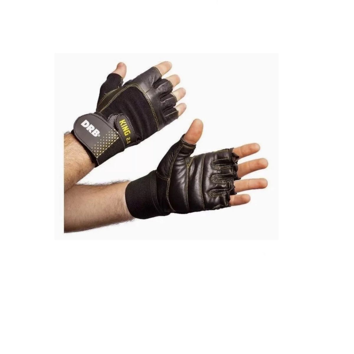 DRB - Guantes Gym Cuero Pesas Entrenamiento Fitness Drb King 2.0 Talla XL