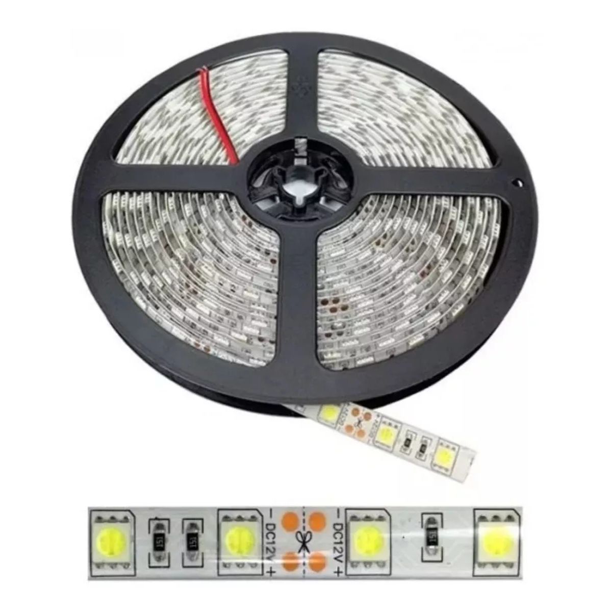 GENERICO - Cinta Luz Led Blanco Frio 5mt Adhesivas 12v