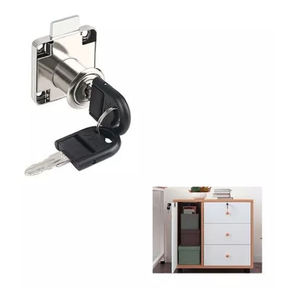 GENERICO - Cerradura Mueble  Chapa Cuadrada 19mm 1un