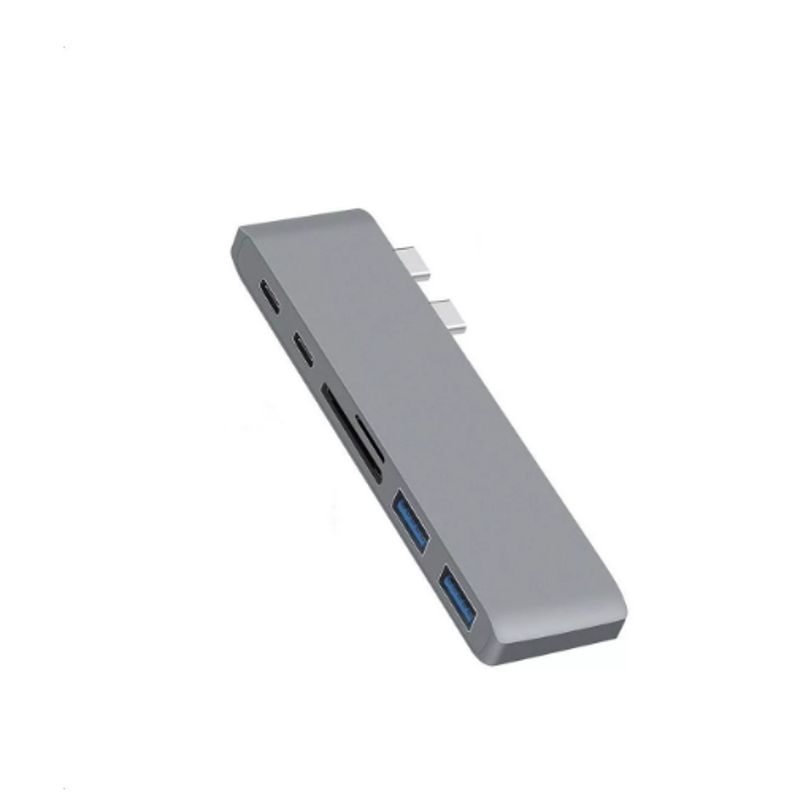 GENERICO - Multi Hub Adaptador Usb Tipo C 6 En 1 Par Macbook Chromebook