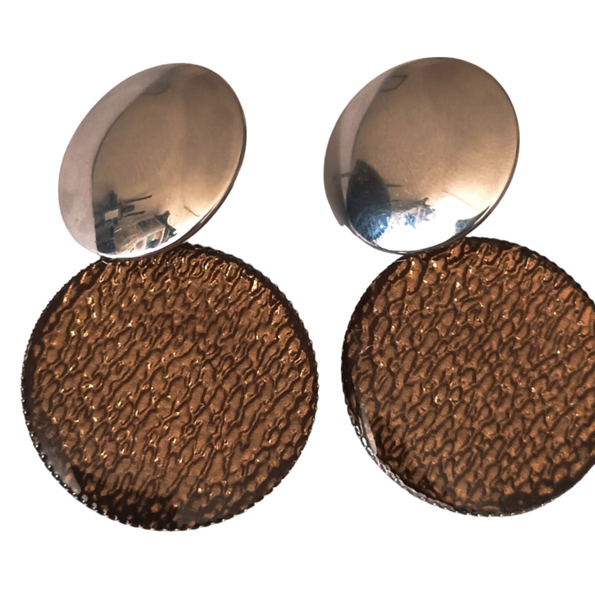 CATHALIFAUDJOYAS - aros ecocuero acero cathalifaudjoyas