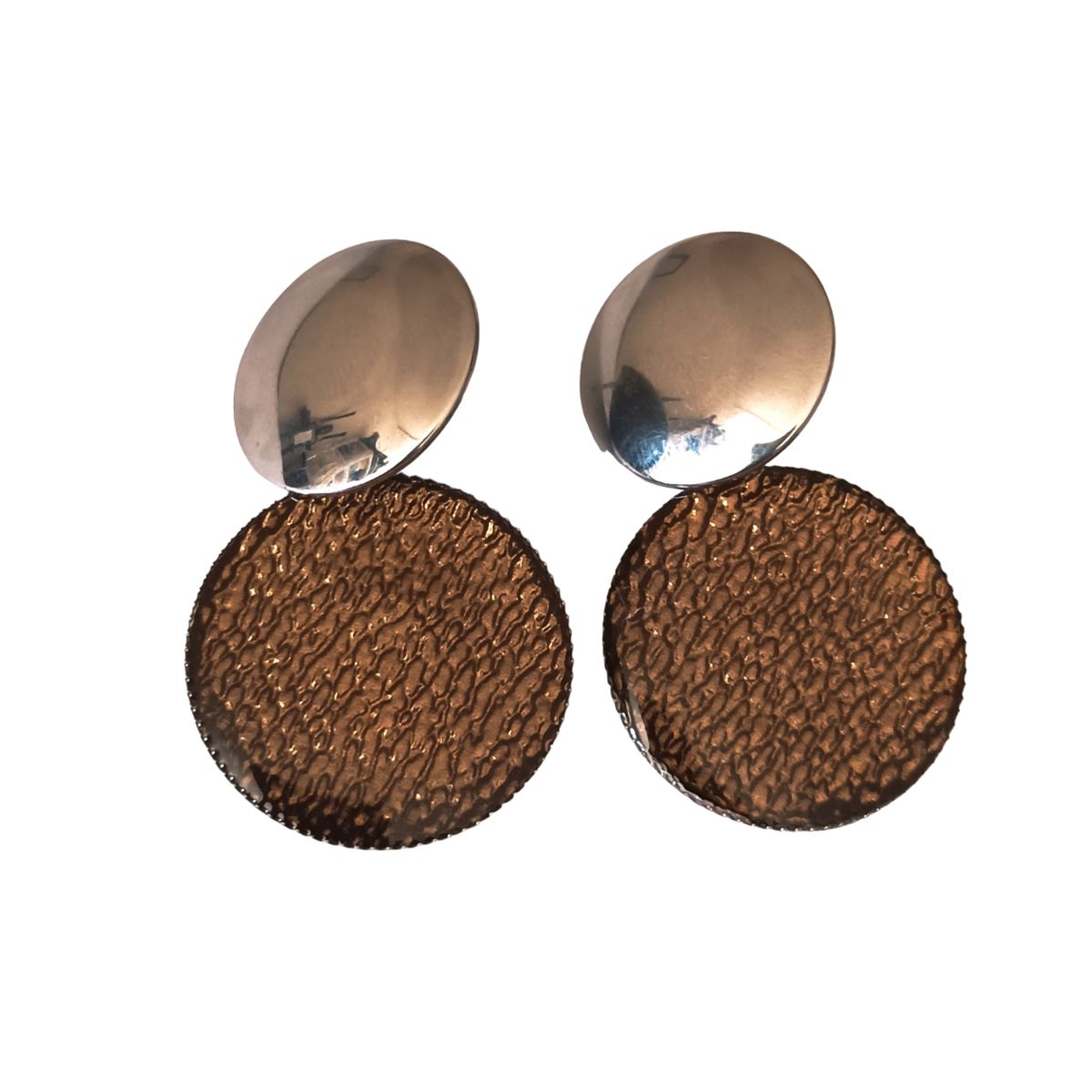 CATHALIFAUDJOYAS - aros ecocuero acero cathalifaudjoyas