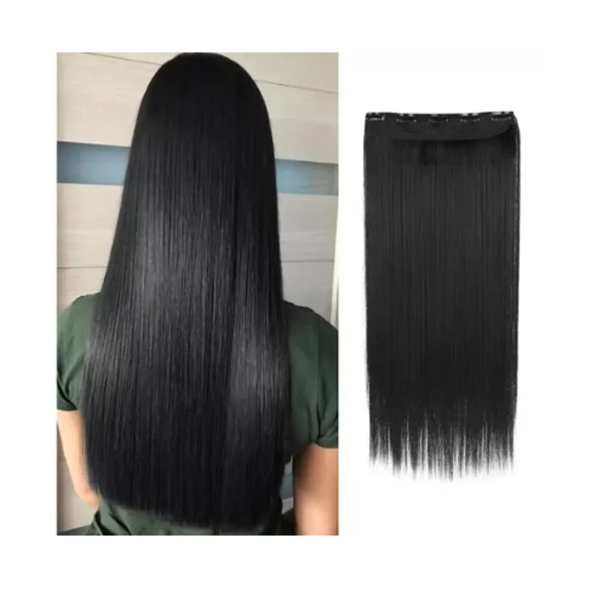 GENERICO - Extensiones Kanekalon Colores Lisa Tonos Muy Naturales  NEGRO 1B