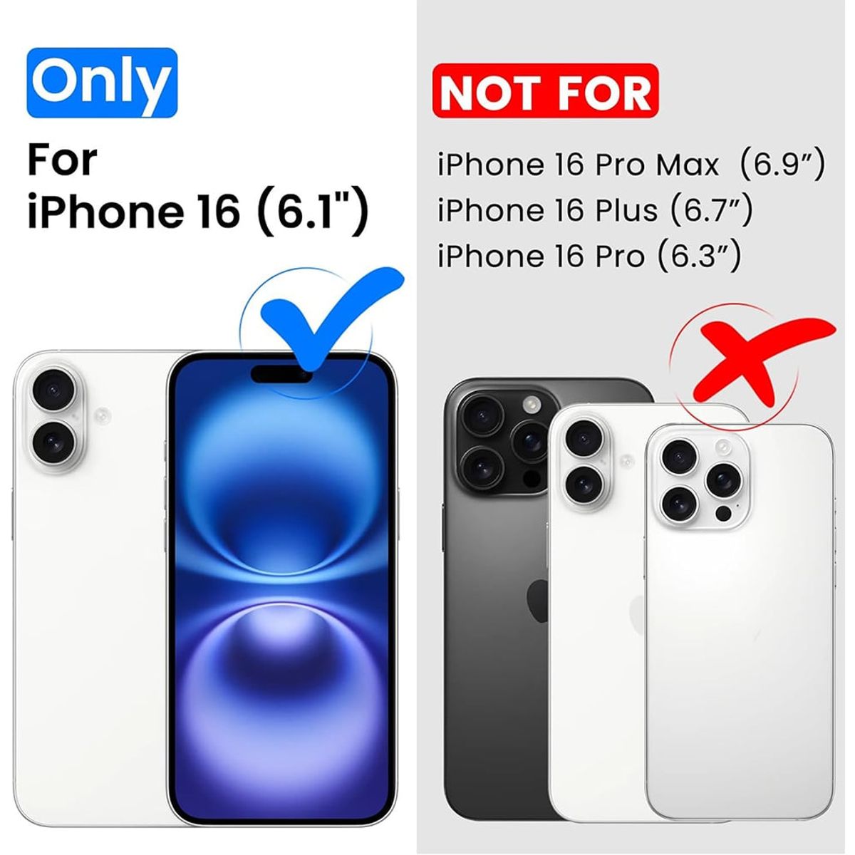 GENERICO - Carcasa Magnética Para iPhone 16 Transparente