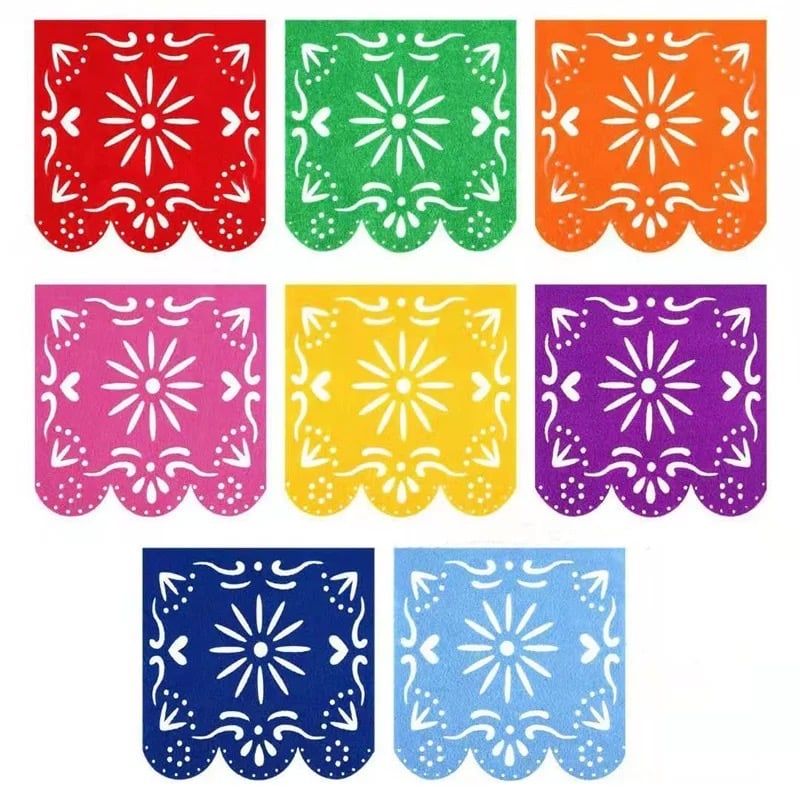 MERCADO CBF - Banderines Mexicanos Decoración Fiestas 8 Banderitas