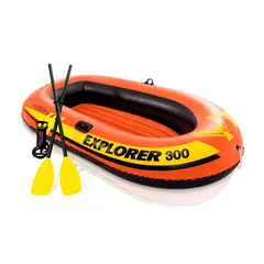 INTEX - Set Bote Inflable Explorer 300 211m x 117m x 41cm