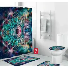 GENERICO - Juego 4 Piezas Cortina De Baño Alfombras
