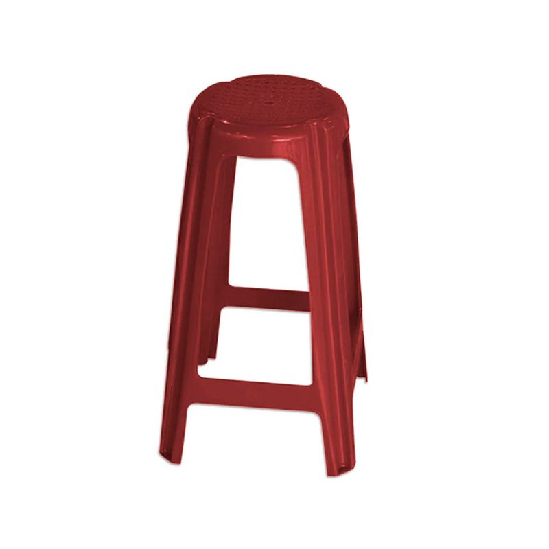 GENERICO - Banco Piso Bar Cervecero 70cm Rojo Vino