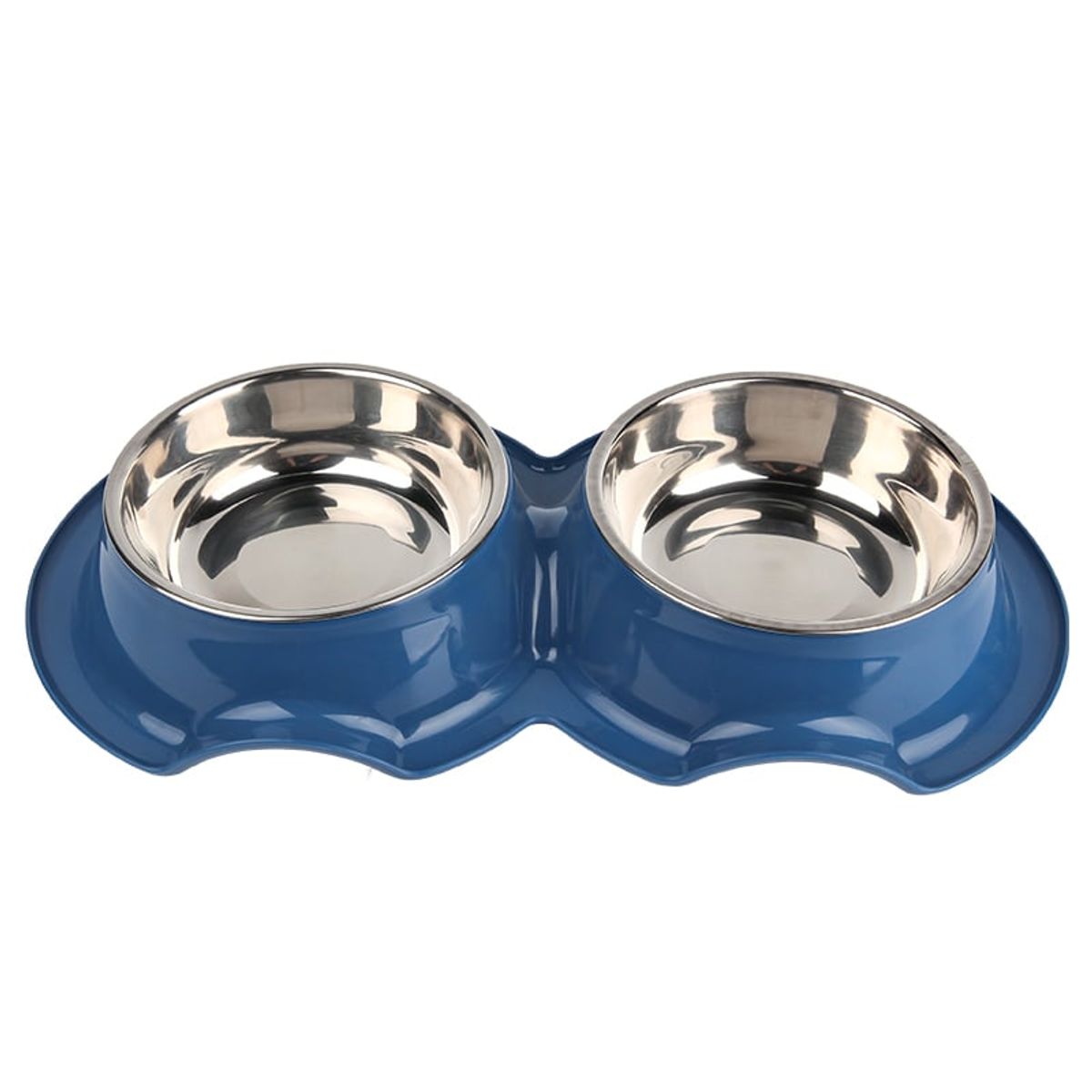 GENERICO - Plato Doble para perros mediados Con Pocillo De Acero Inox