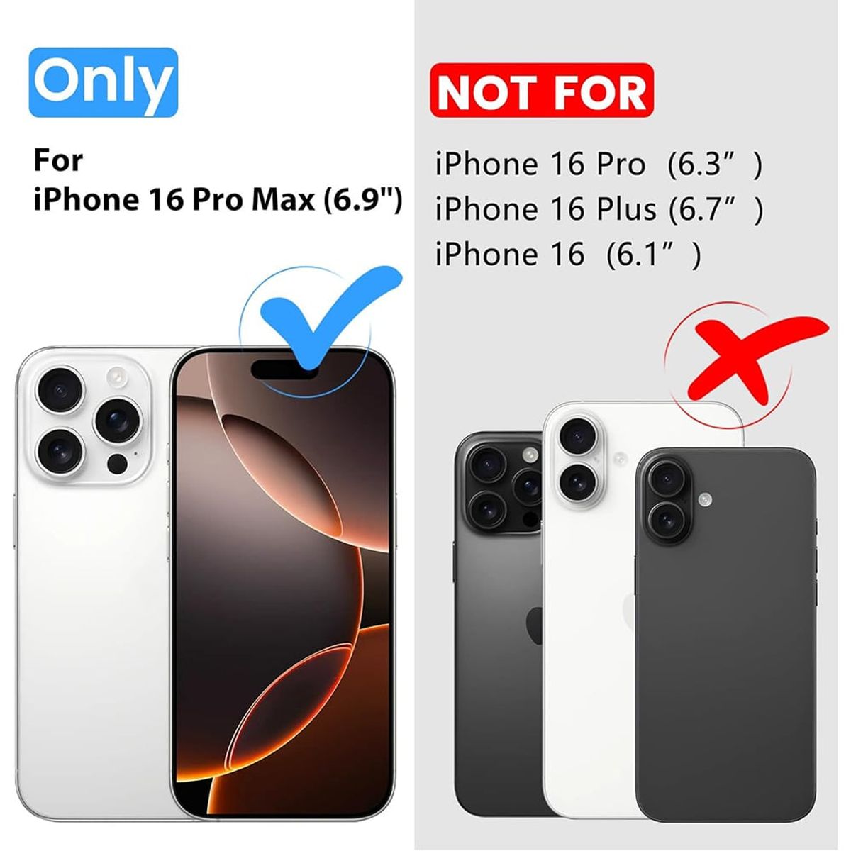 GENERICO - Carcasa Magnética Para iPhone 16 Pro Max Transparente