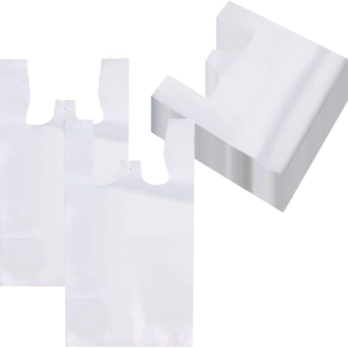 GENERICO - Bolsas Tipo Camiseta Plásticas 40x50cm Blanco 500u