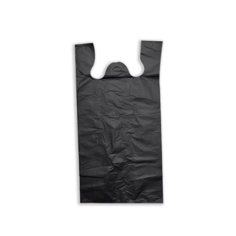 GENERICO - Bolsas Tipo Camiseta Plásticas 45x55cm Negro 500u