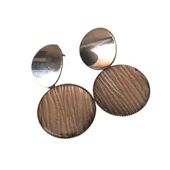 CATHALIFAUDJOYAS - Aros ecocuero acero