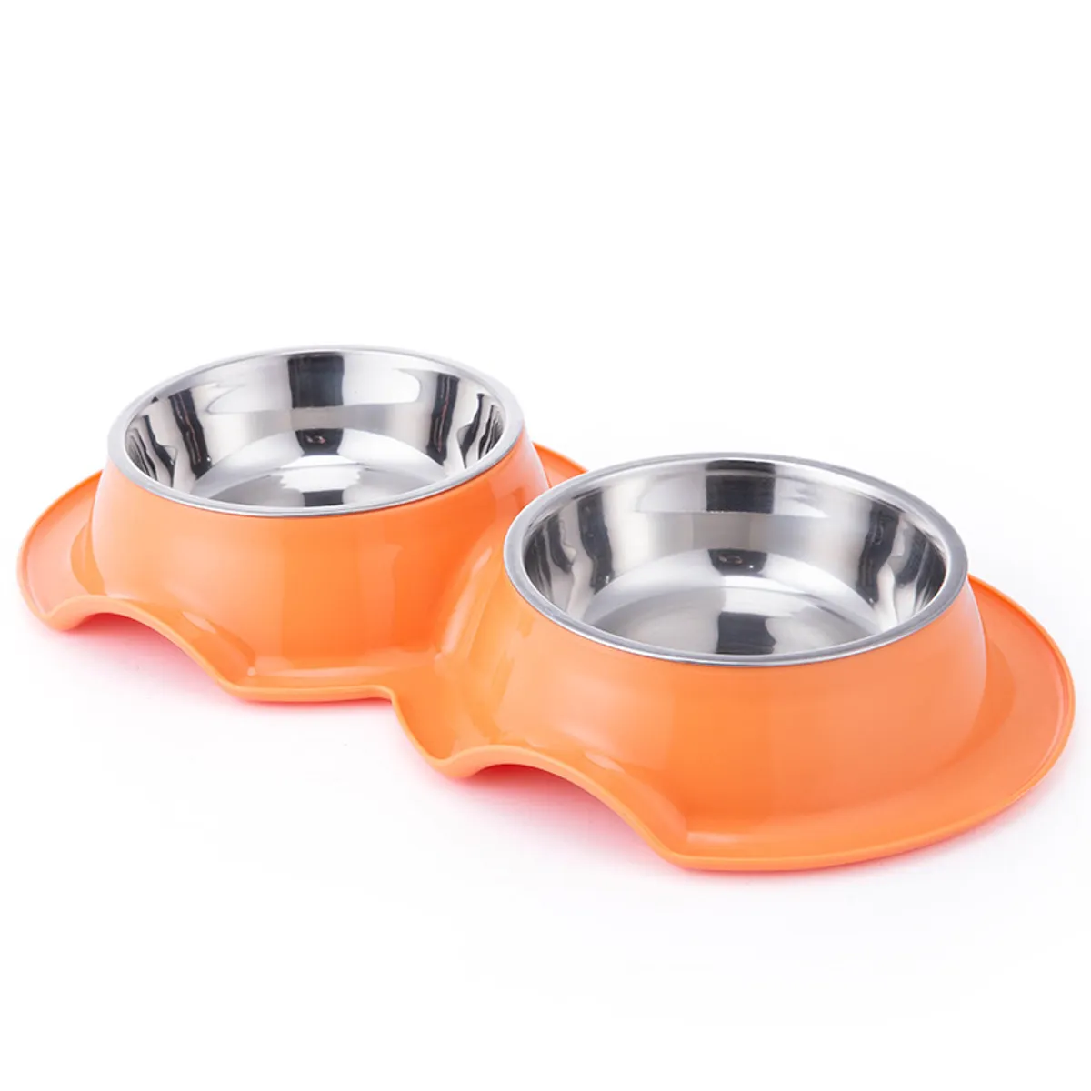 GENERICO - Plato Doble para perros mediados Con Pocillo De Acero Inox