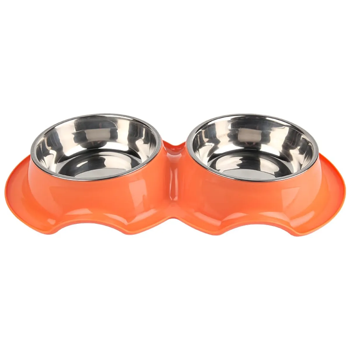 GENERICO - Plato Doble para perros mediados Con Pocillo De Acero Inox