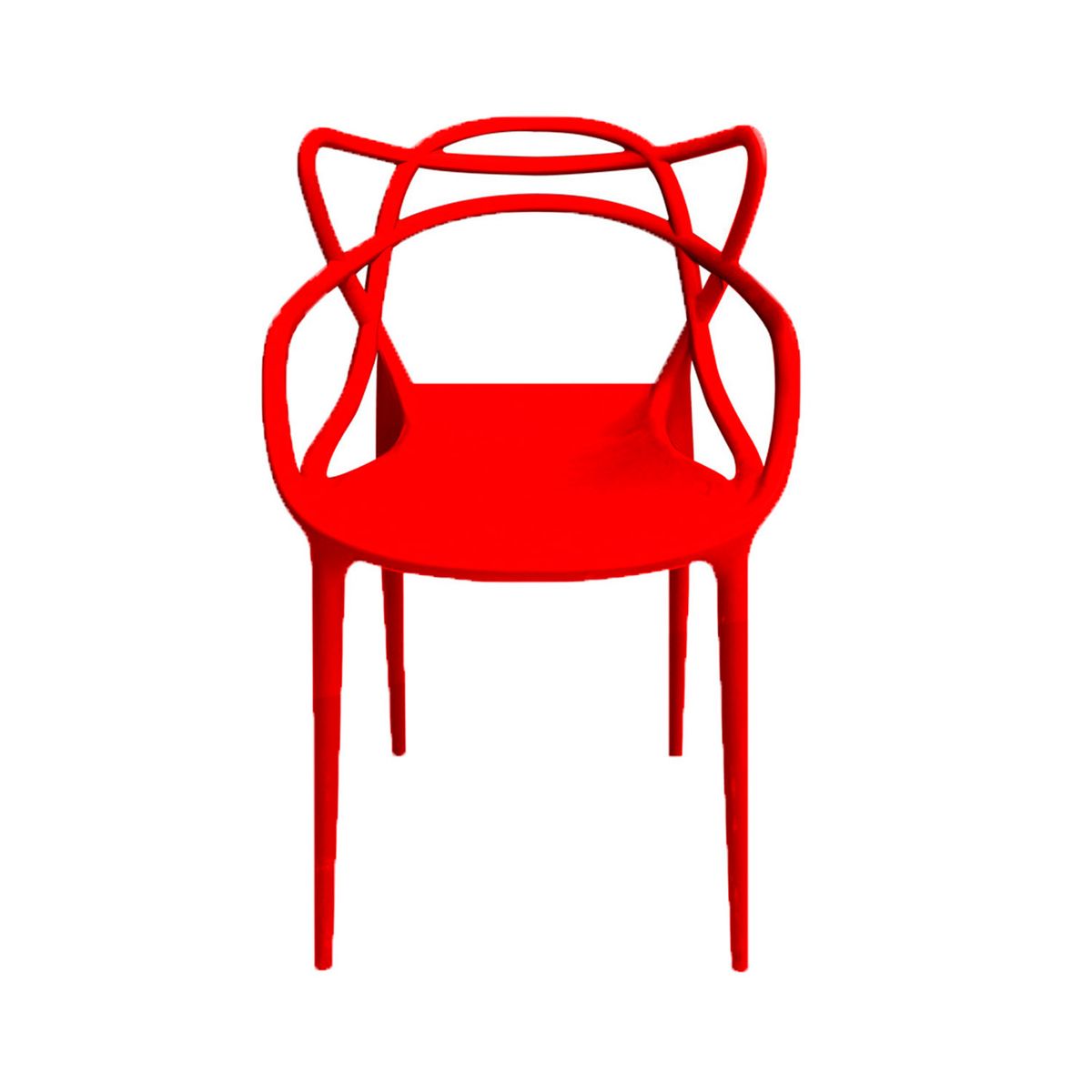 GENERICO - Silla Comedor Art Sidney Con Brazos Rojo