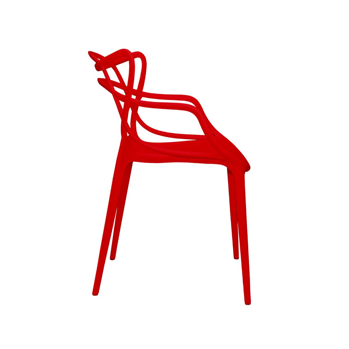 GENERICO - Silla Comedor Art Sidney Con Brazos Rojo