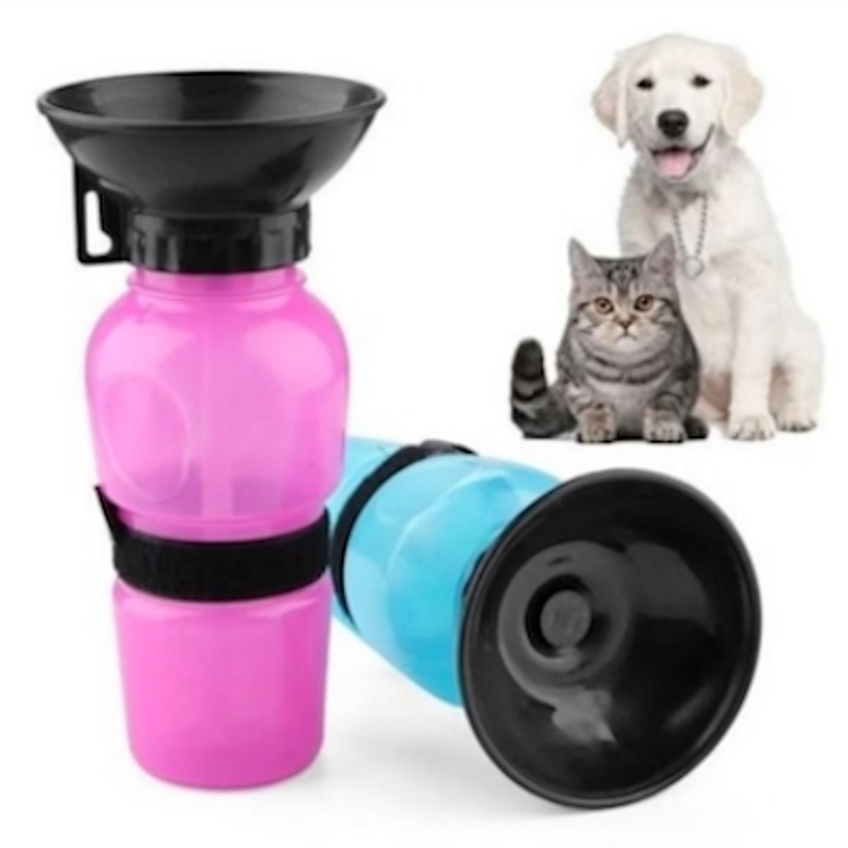 GENERICO - Botella de agua portátil para mascota color azul