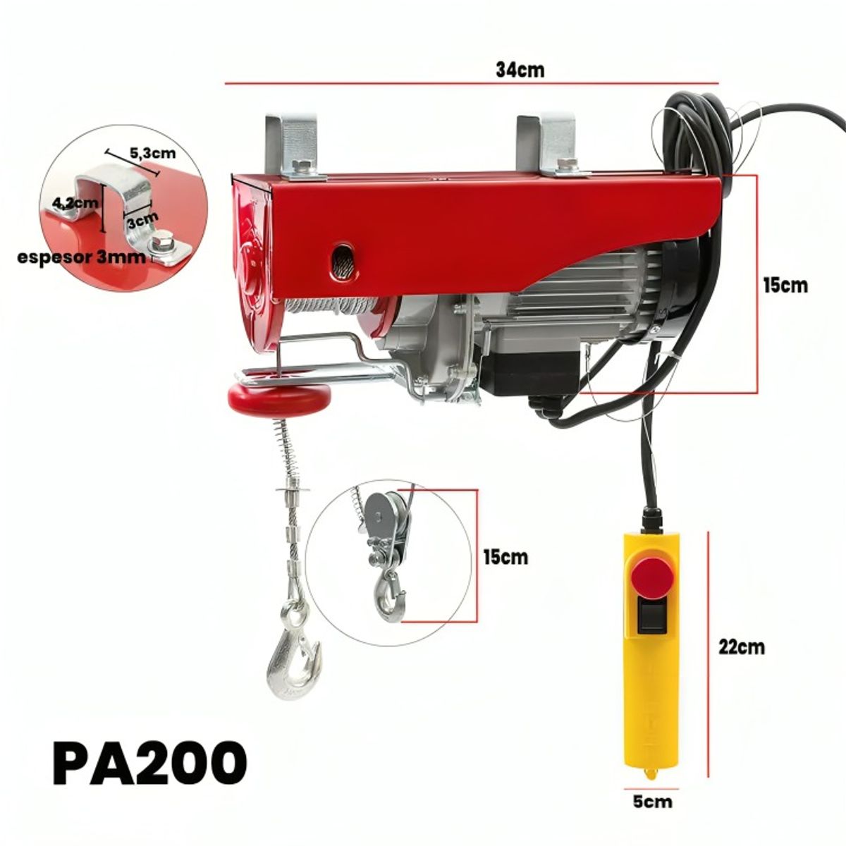 OEM - Tecle Eléctrico De Levante Capacidad Hasta 200 Kgs 220v 12m