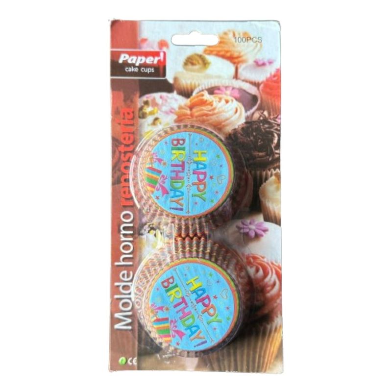 GENERICO - Capsulas Cupcake Diseño D Happy Bday 100 Un