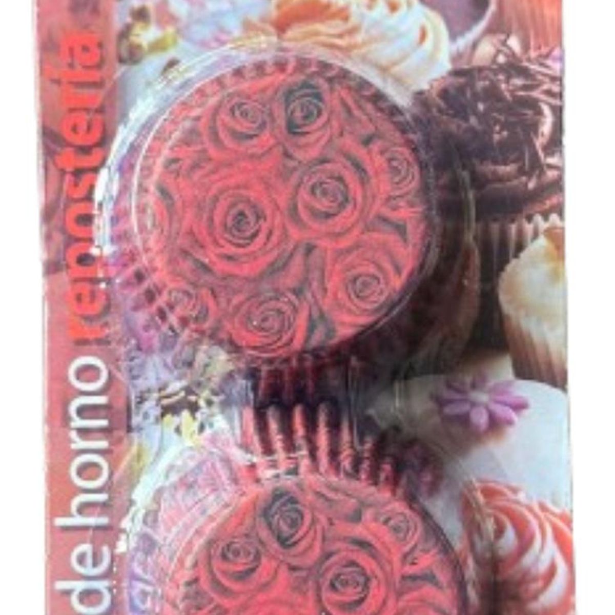 GENERICO - Capsulas Cupcake Diseño H Rosas 100 Un