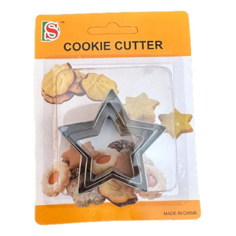 GENERICO - Cortador Galletas Estrella 5 Puntas 3 pcs